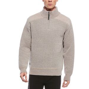 Point Zero Mens  Semi Fit 1/4-Zip Sweater, Tan